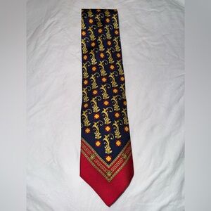 Versace Navy and Gold Floral Tie
